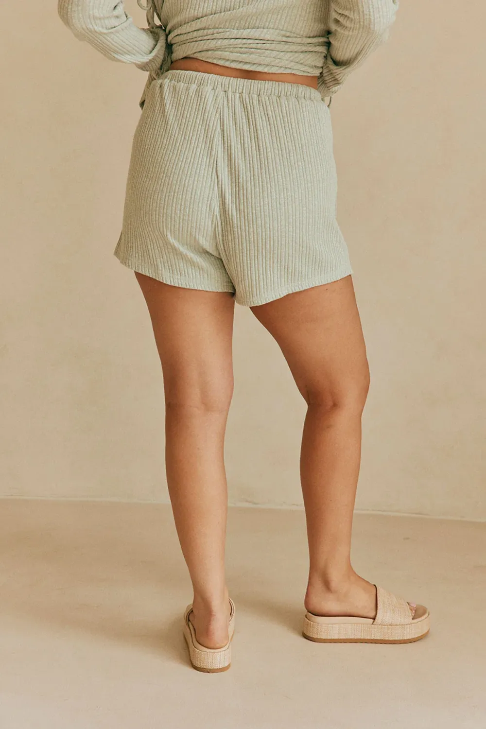 Drawstring Waist Textured Shorts