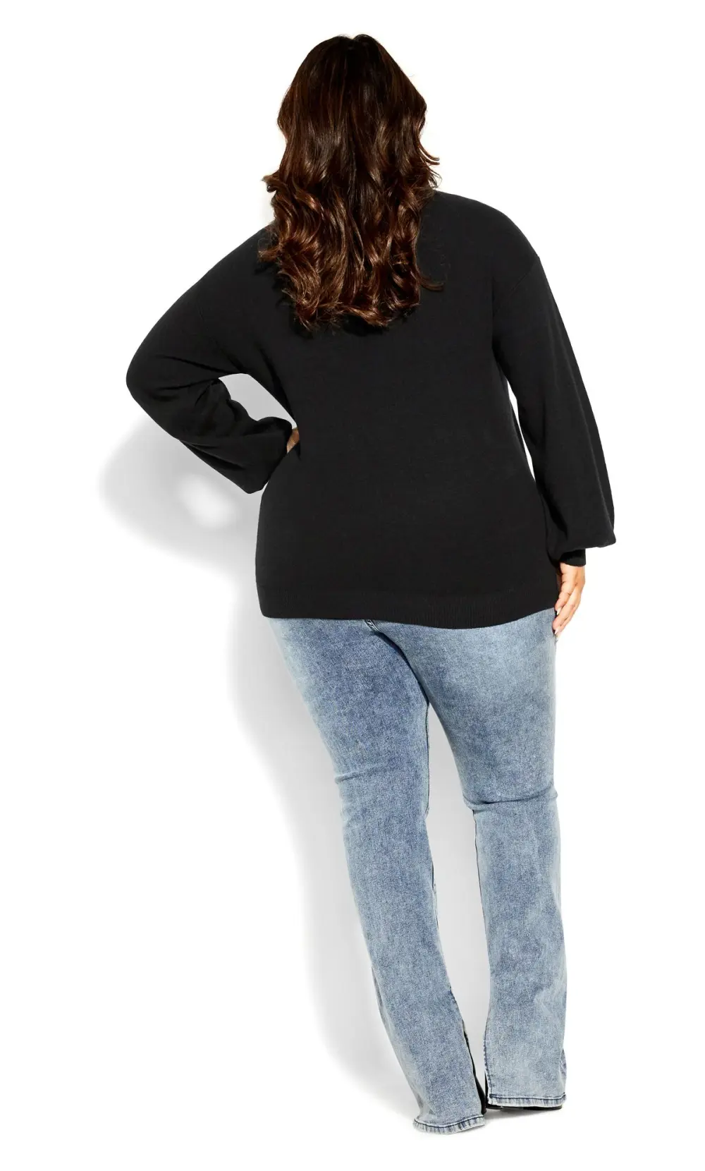 Evans Black Keyhole Long Sleeve Jumper