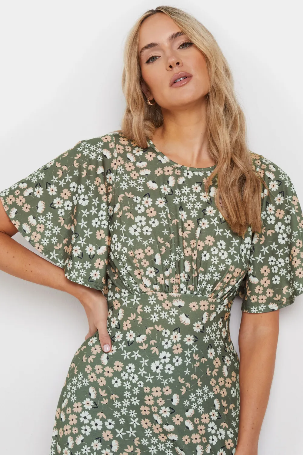 LTS Tall Navy Blue Floral Midi Dress