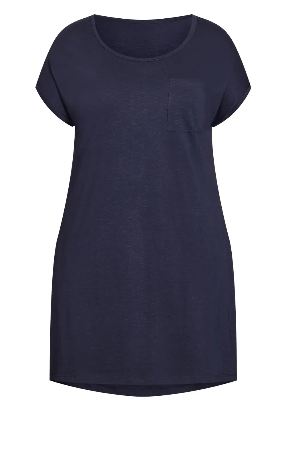 Evans Navy Blue Dipped Hem T-Shirt Dress