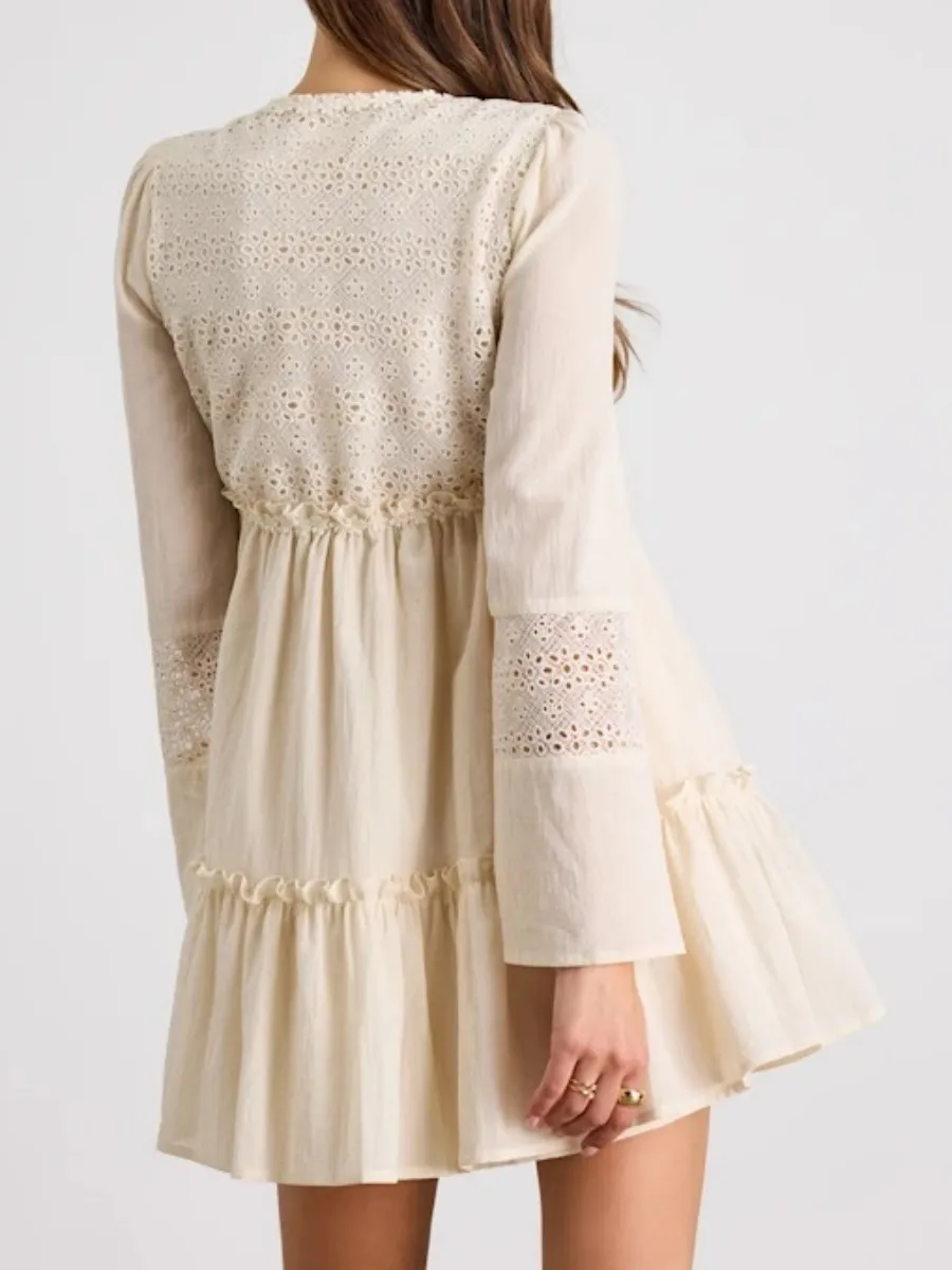 Lace Trim Babydoll Dress