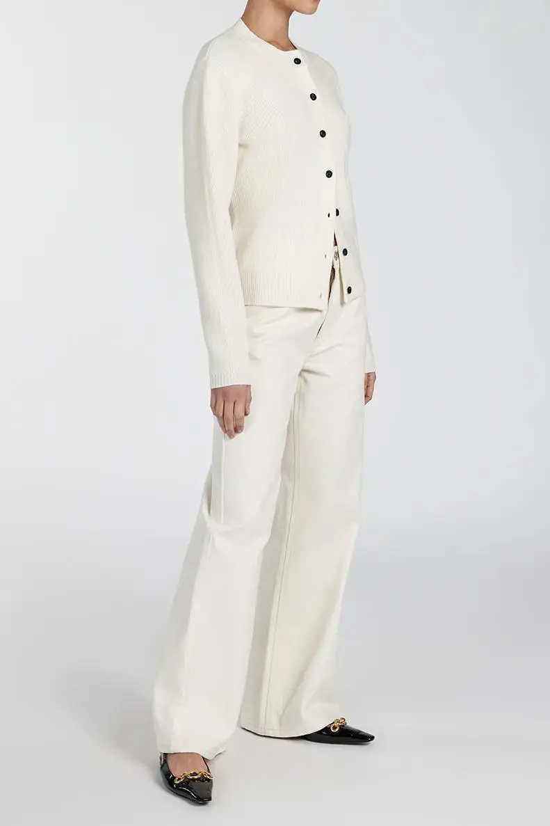 CREAM CASHMERE BLEND CARDIGAN