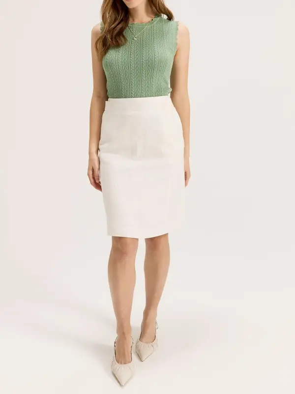 Green Twist Back Knit Top