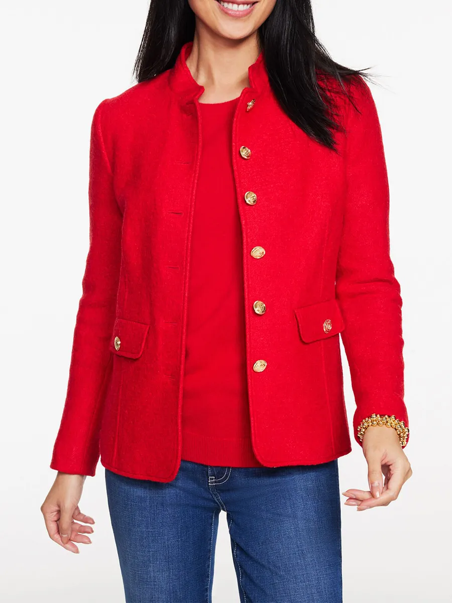 The Lady's Unique Military Style Design Wool Jacket