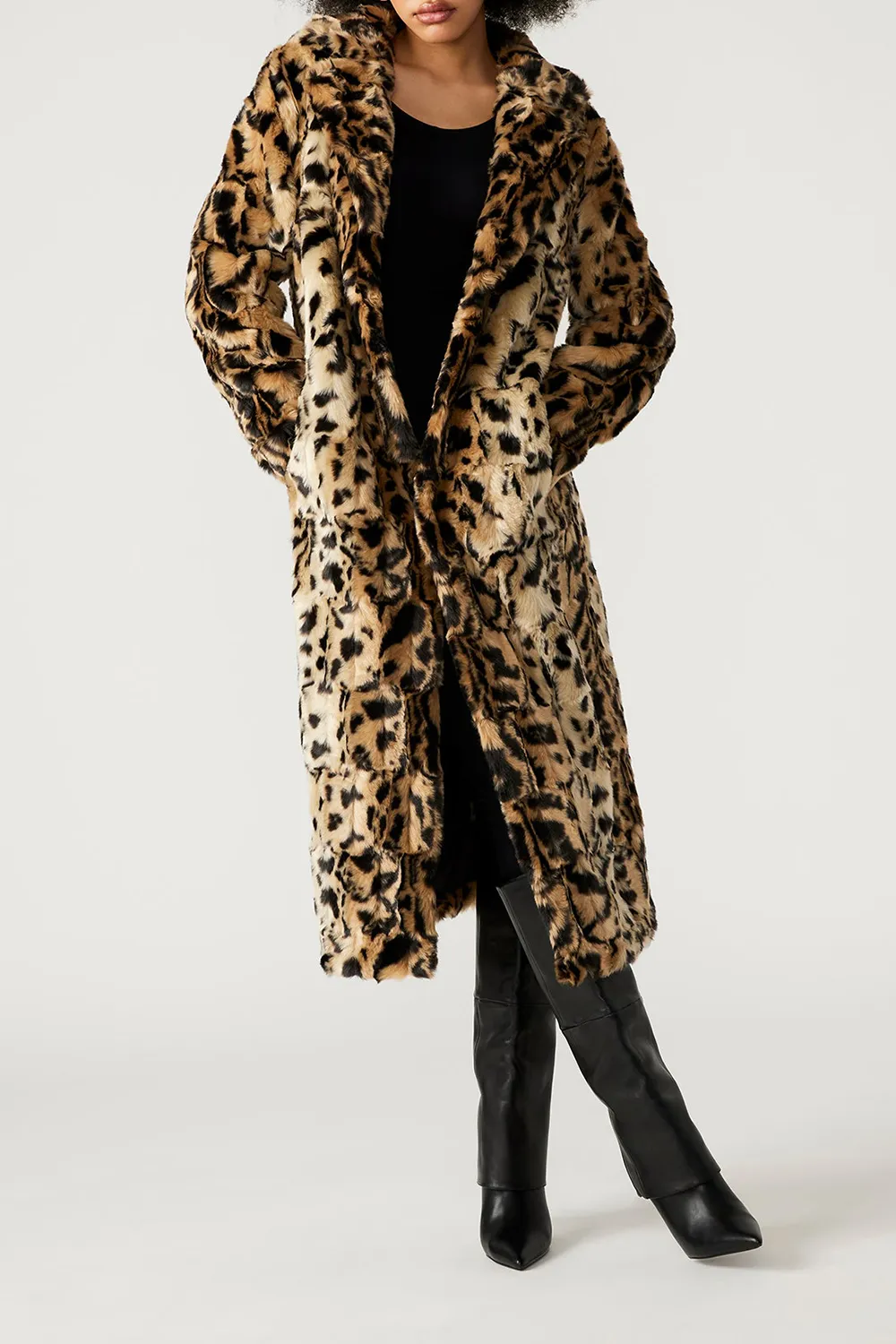 LONG SLEEVE COAT LEOPARD
