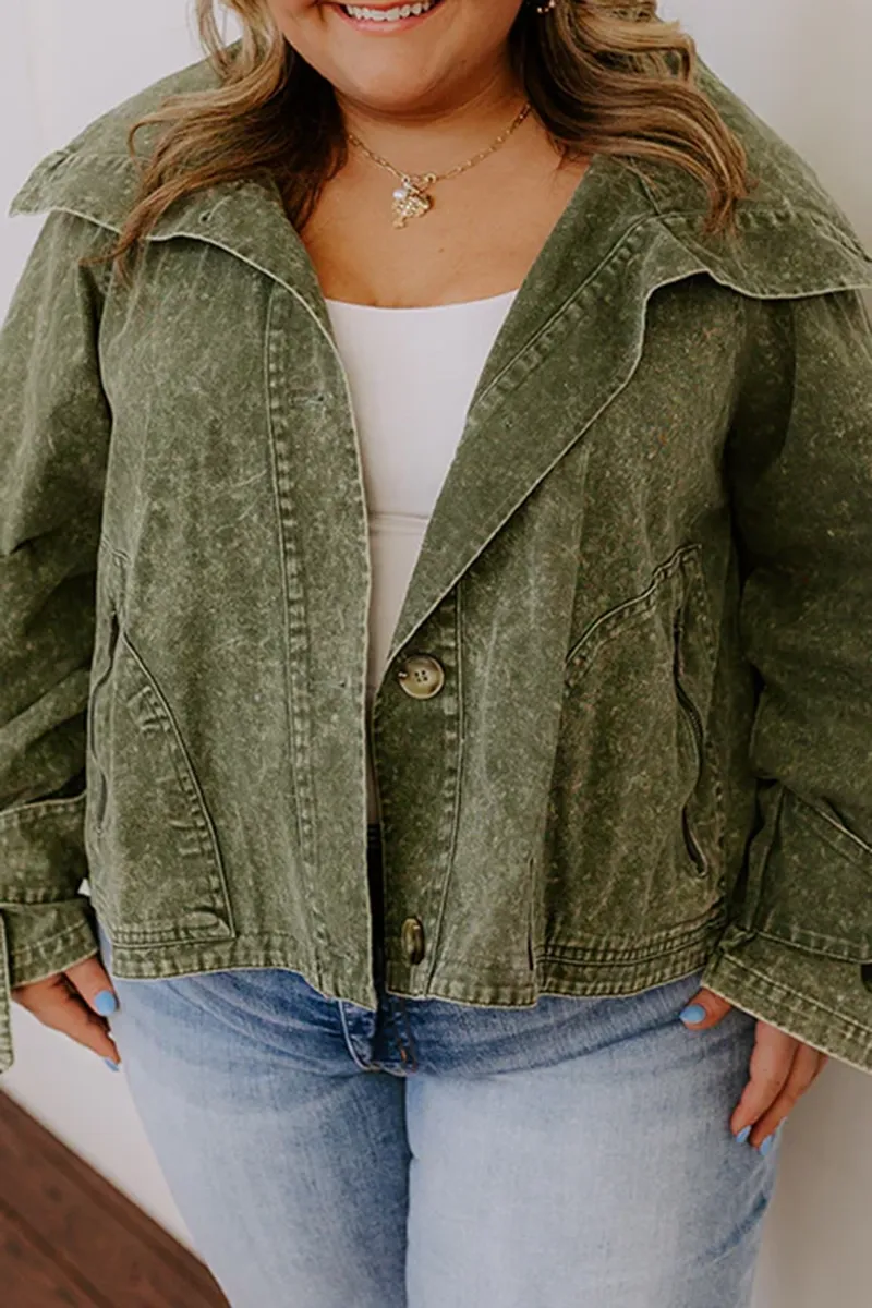 Modern Retro Forest Denim Jacket