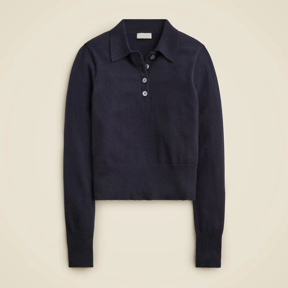 Cashmere-Blend Long-Sleeve Polo Sweaters