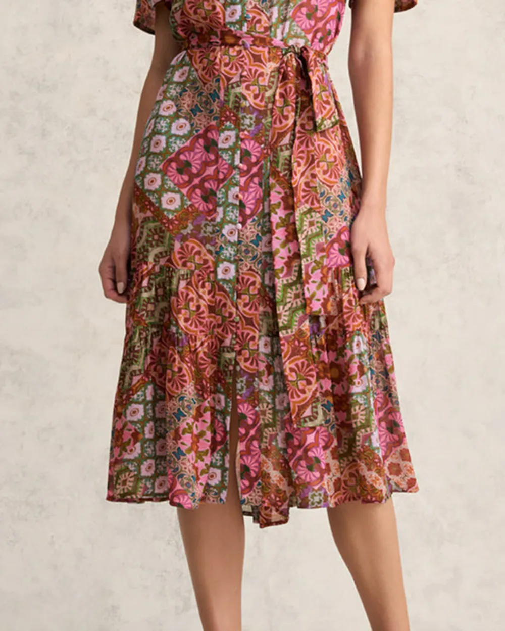 Georgette Flutter Sleeve Dress