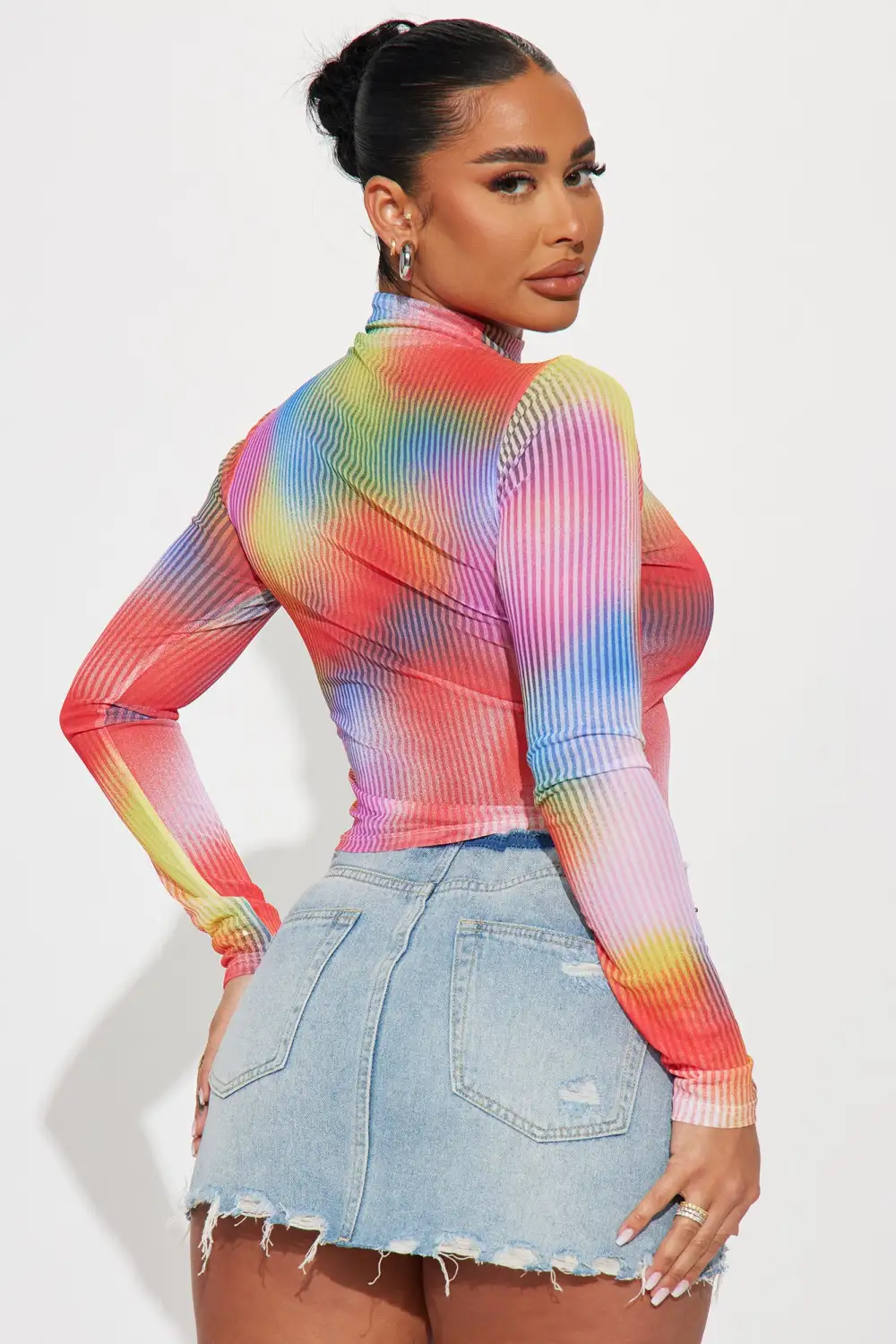 Stay Radiant Mesh Top - Multi Color