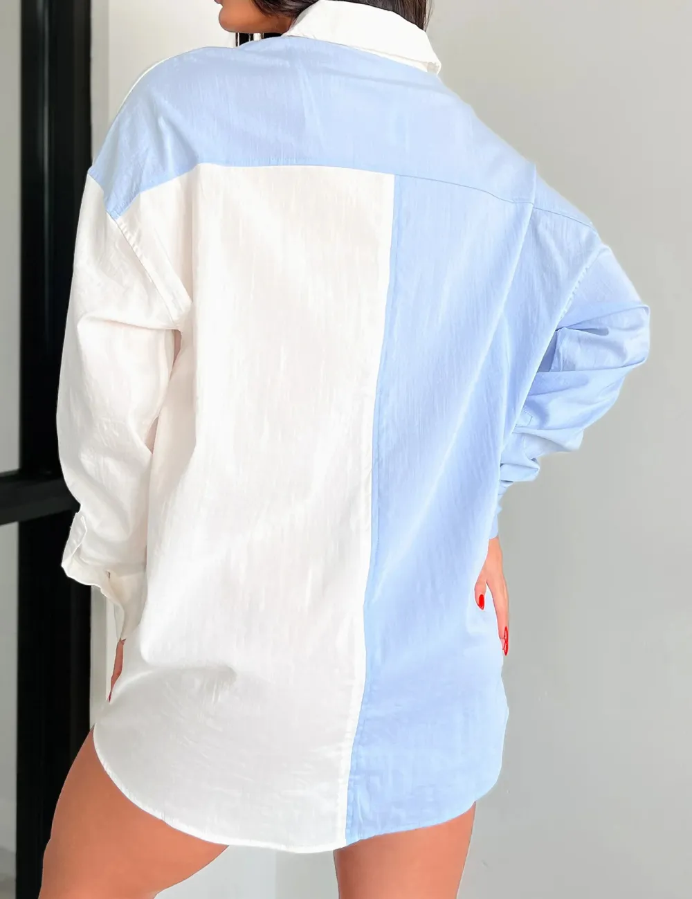 Fresh And Stylish Color-Blocked Shirt