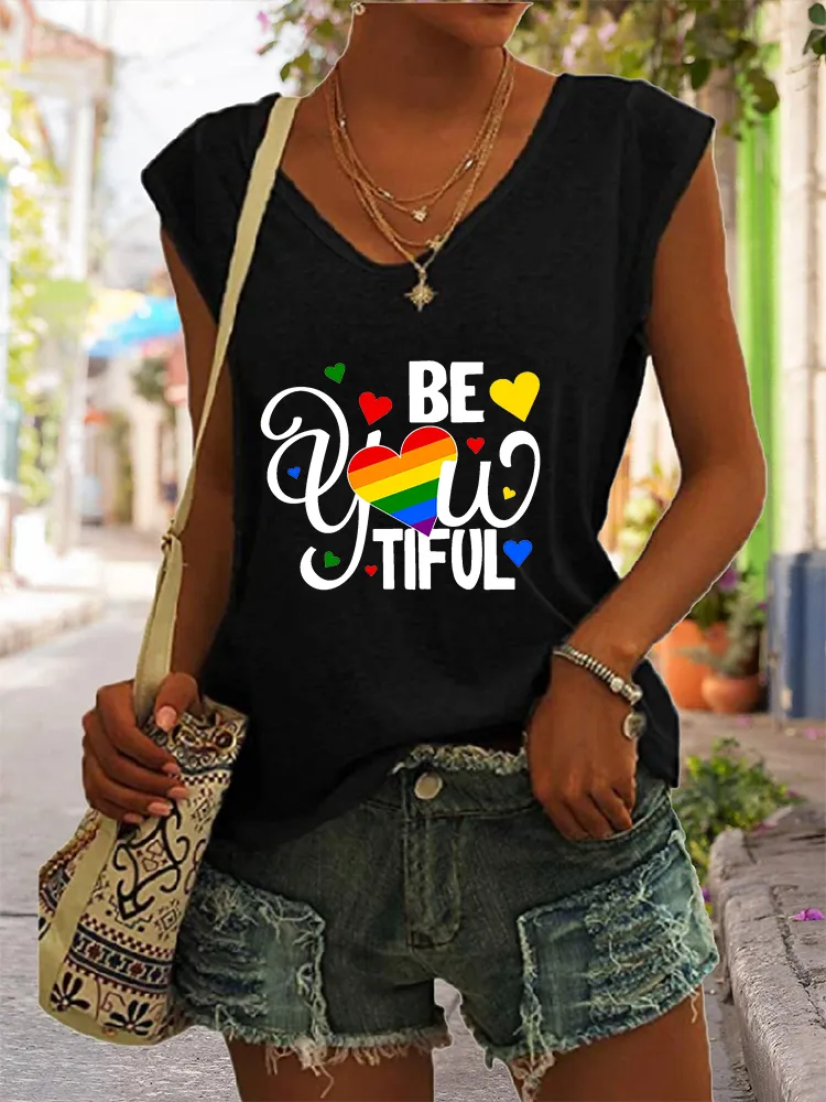 Women's Gay Day Be You Want V-neck Vest