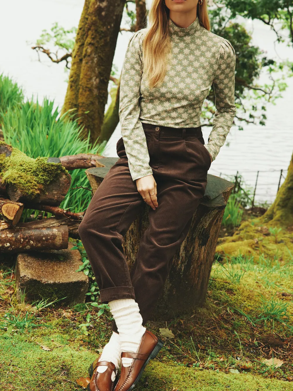 Dark Brown Corduroy Tapered Trousers