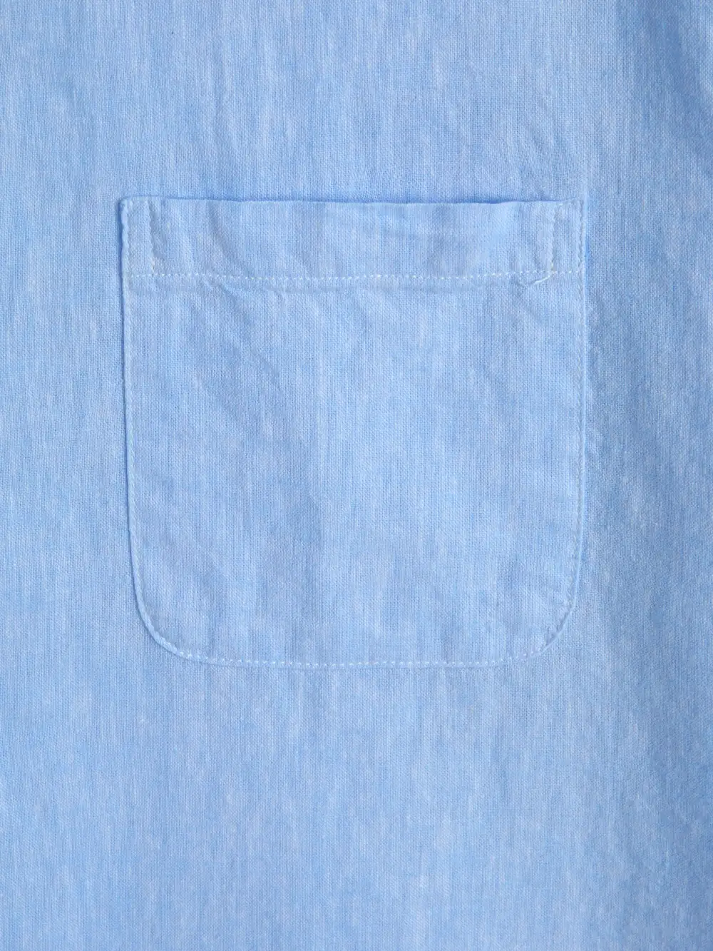 Casual Style Long Sleeve Blue Cotton-Linen Shirt