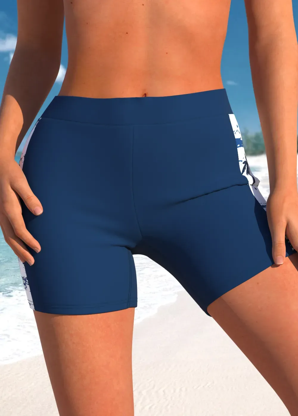 Floral Print Black Cross Strap Tankini Set