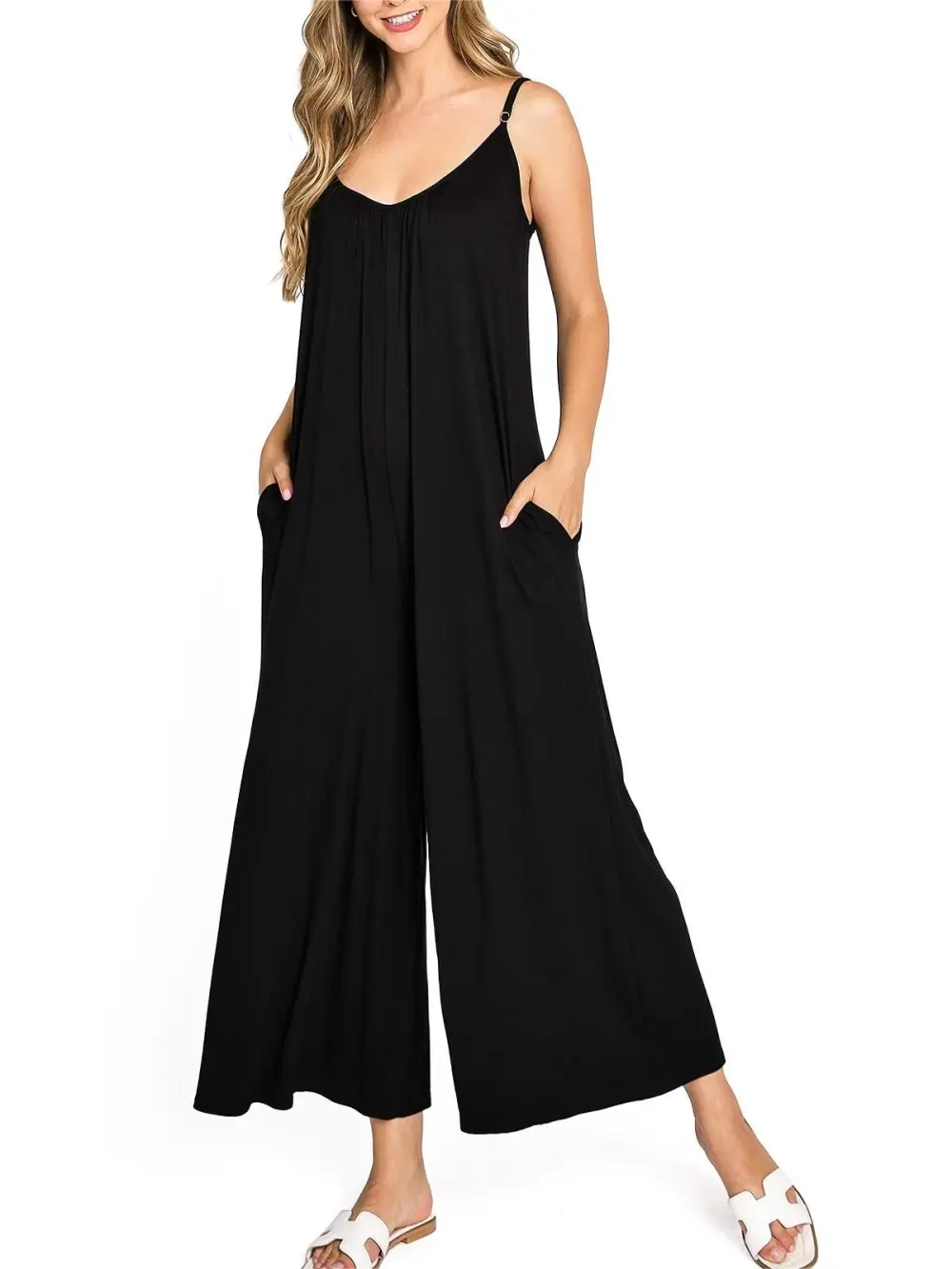 Wide Leg Sleeveless Jumpsuit