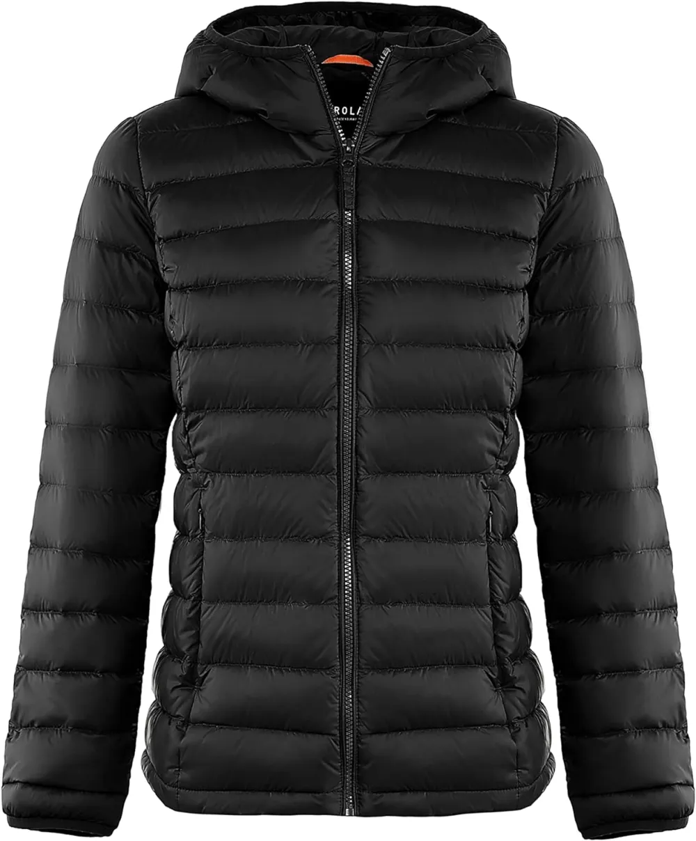 Women's Lightweight Packable Down Jacket Quilted Puffer Coat with Stand Collar