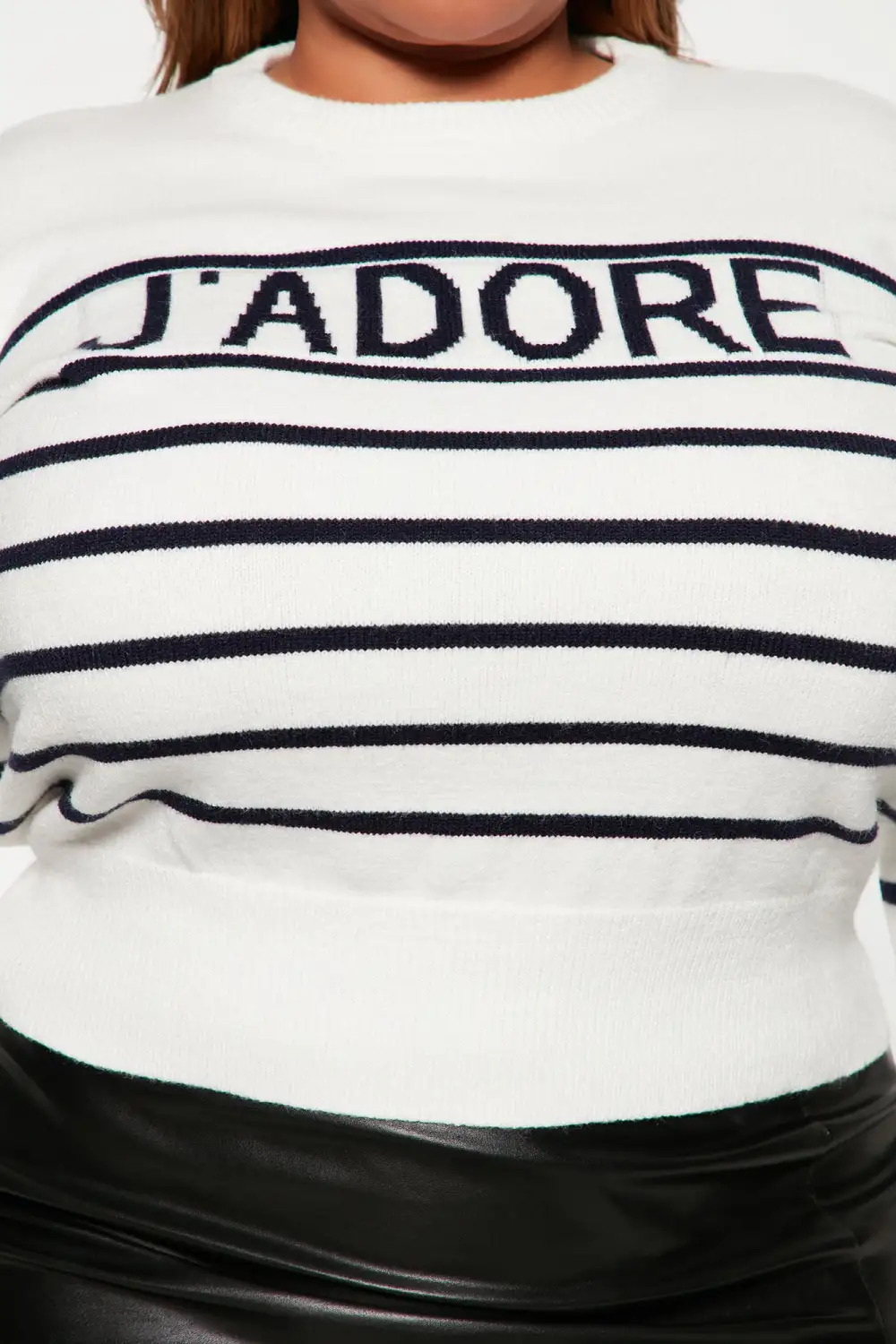 J'adore Striped Sweater - Ivory