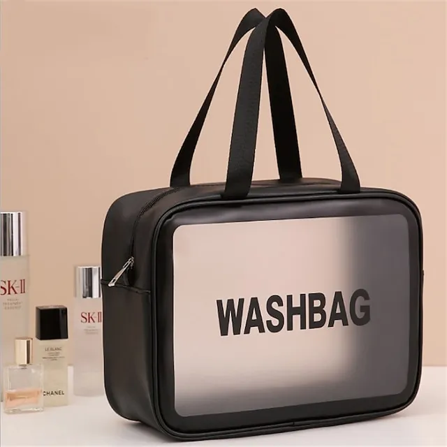 Clear Makeup Bag Waterproof Washing Cosmetic Bag With Zipper Handle Large Capacity Skin Care Products Travel Finishing Storage Bag