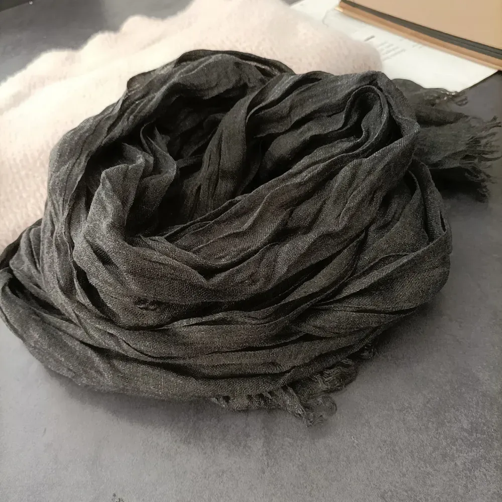 Vintage Solid Pleat Cotton Linen Comfy Shawl