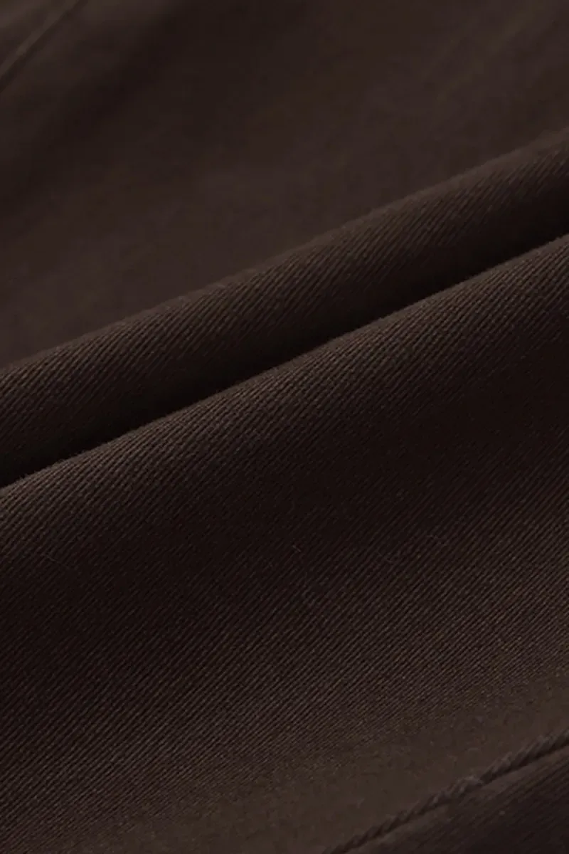 Solid Flap Pocket Button Detail Mid Rise Flare Pants