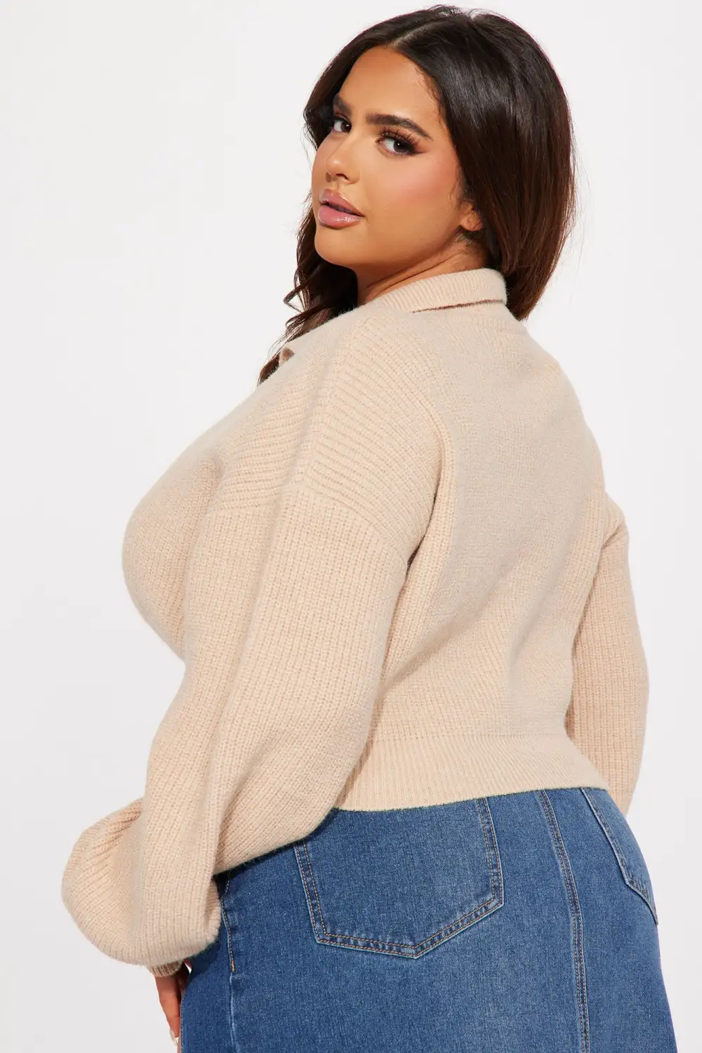 Got Me Going Collared Sweater - Taupe