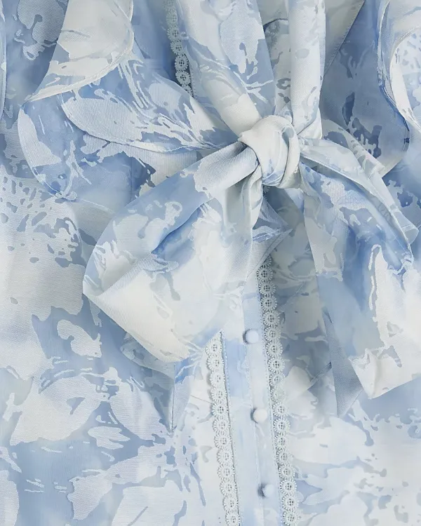 Luxury Floral Print Embroidered Women's Shirts