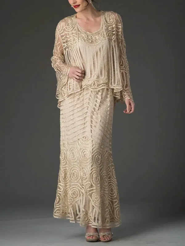 Fishtail Hollow Weave Temperament Ladies Skirt Suit