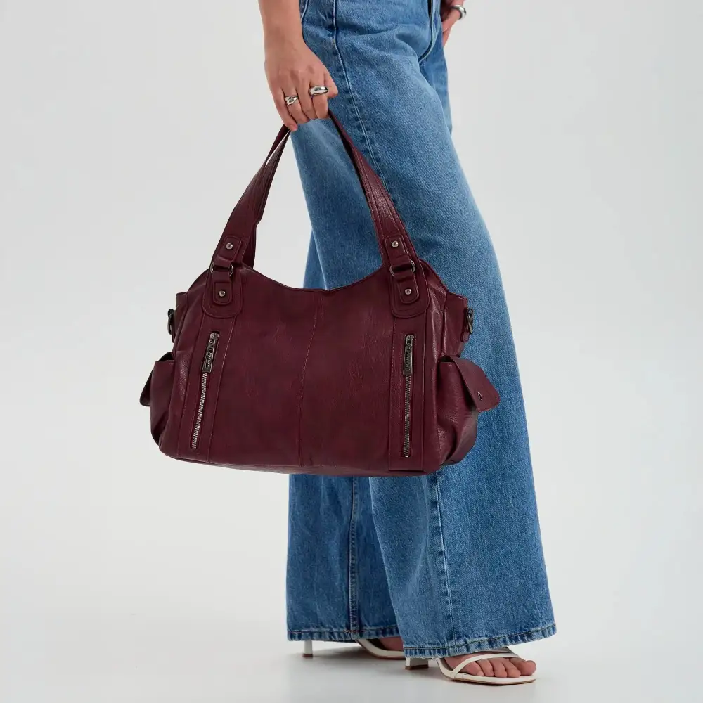 Pocket Front Leather Crossbody Bag