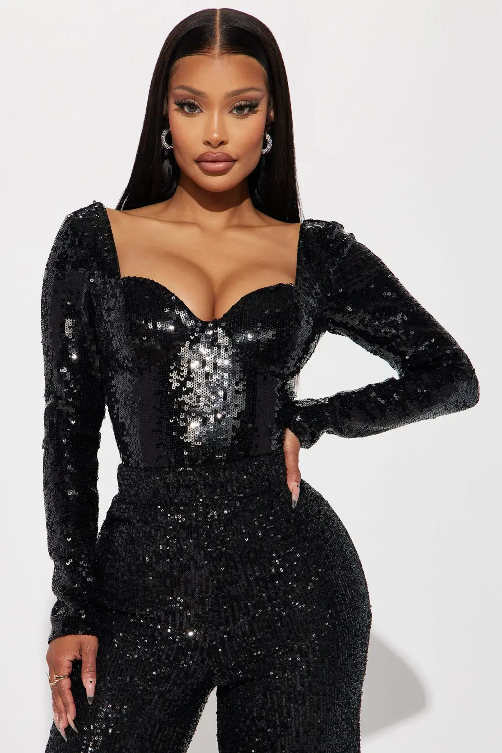 Cocktail Secrets Sequin Bodysuit - Black
