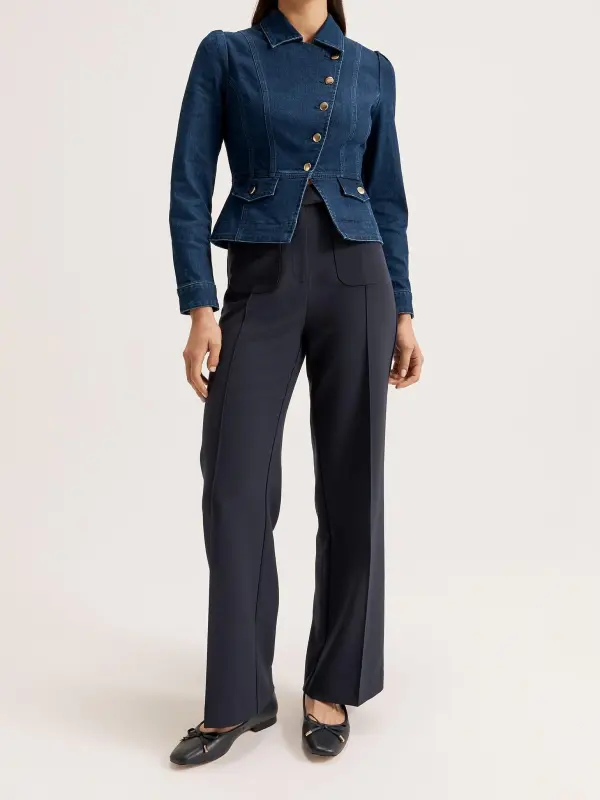 Button Front Pockets Denim Jackets