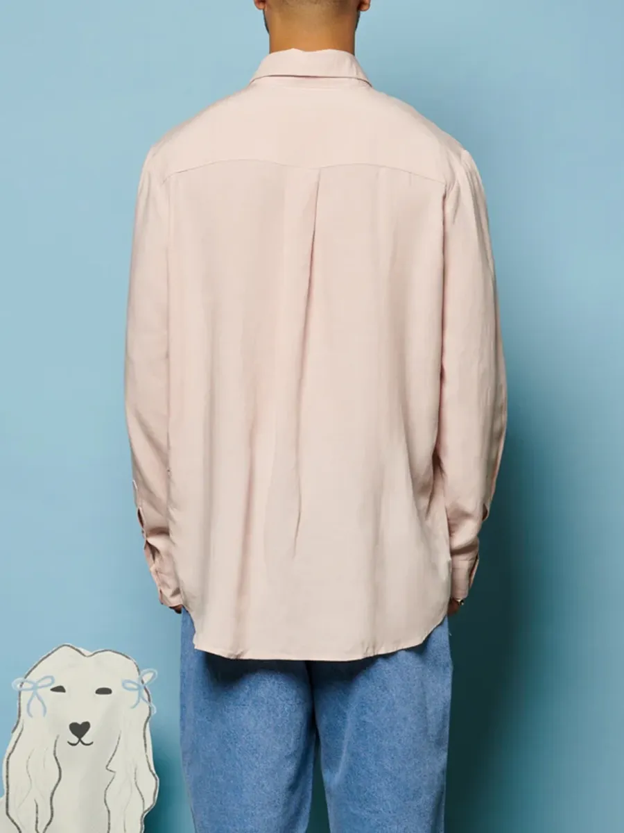 Casual Style Embroidered Bow Shirt