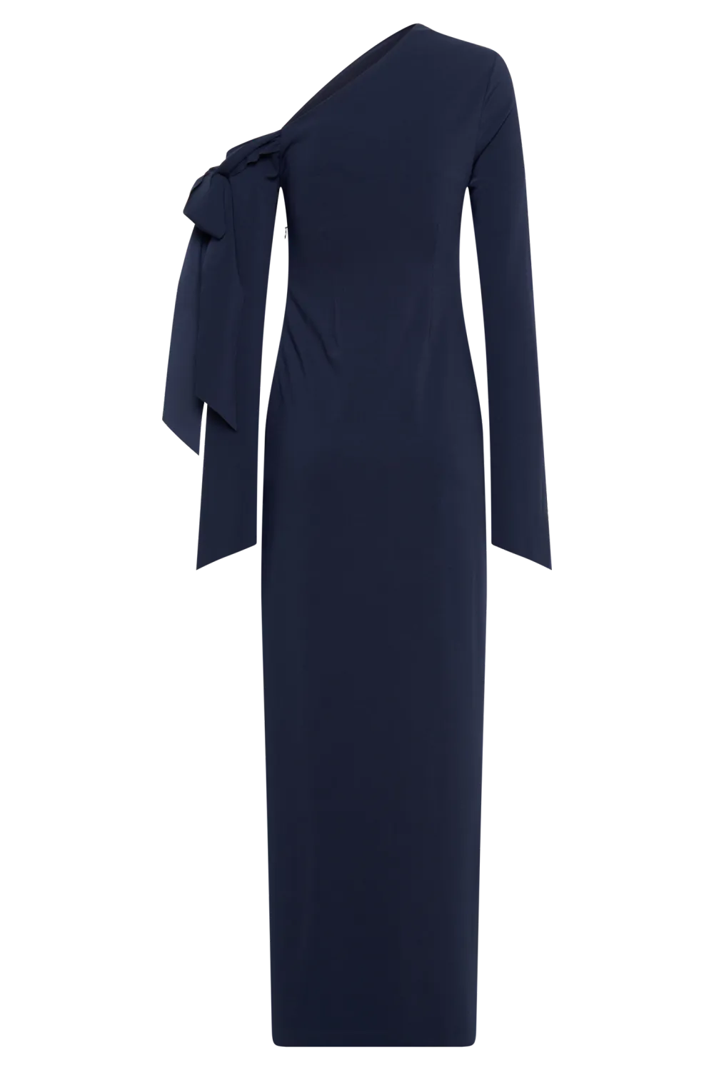 One Shoulder Crepe Maxi Dress