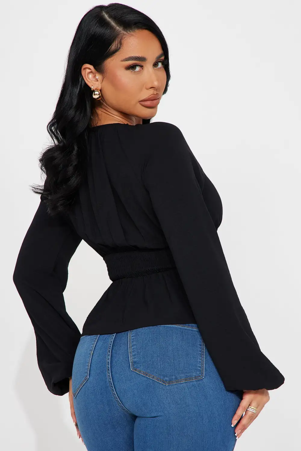 Garden Dates Blouse Top - Black