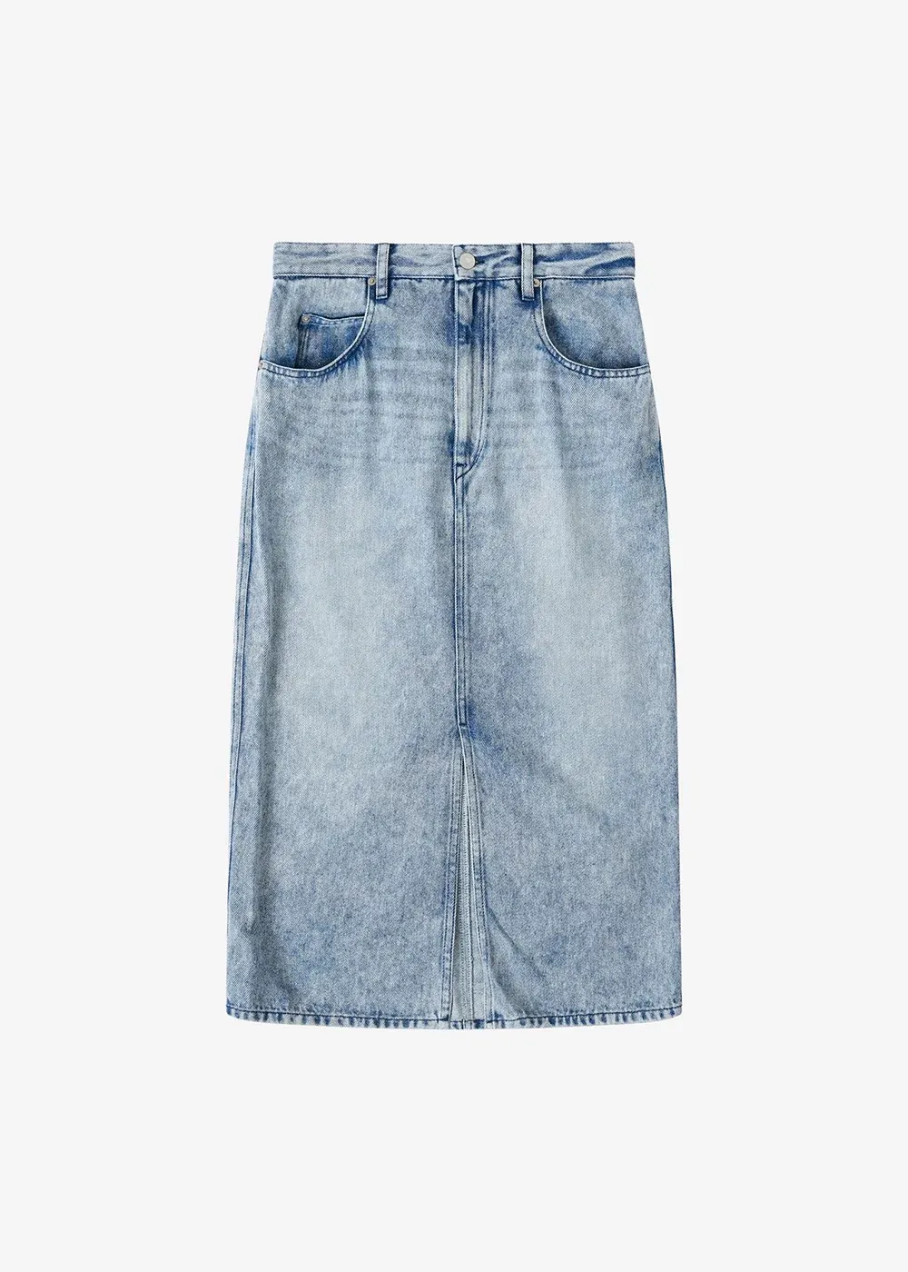 Slit Hem Midi Skirt