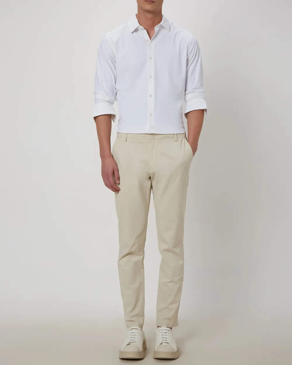 Simple And Comfortable Slim-Fit Breathable White Shirt