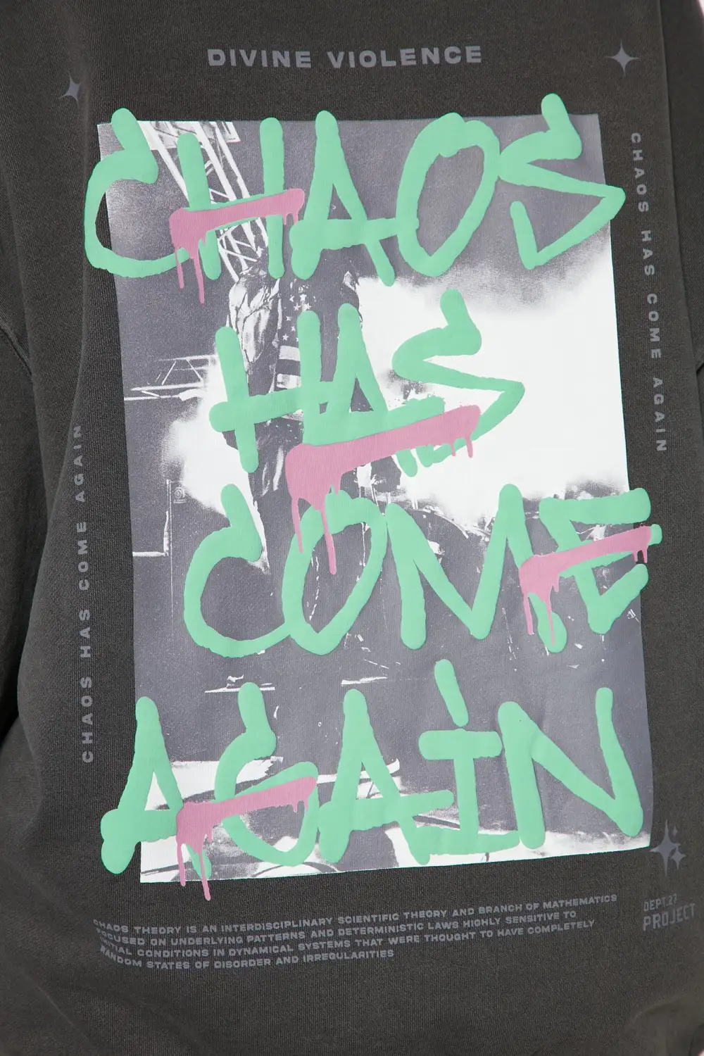 Break The Rules Puff Print Sweatshirt - Charcoal