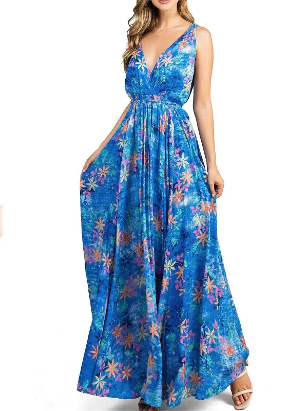 V-Neck Sleeveless Maxi Dress