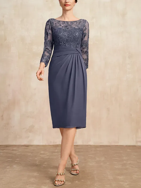 Straight Chiffon Lace Dress Top Suit