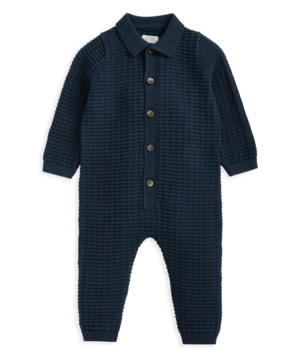 Knitted Romper - Navy
