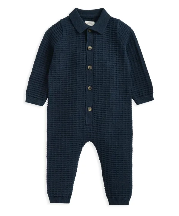 Knitted Romper - Navy
