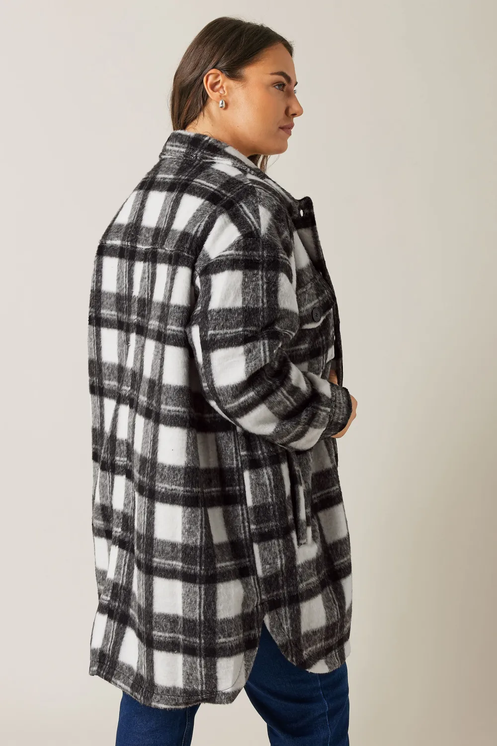 Evans Black & White Check Shacket