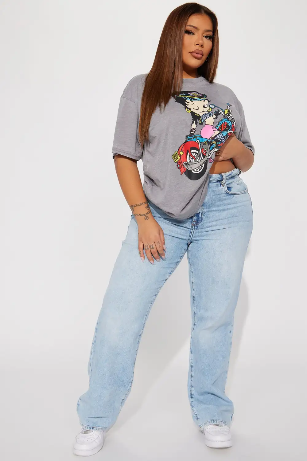 Betty Boop Burnout Tshirt - Grey