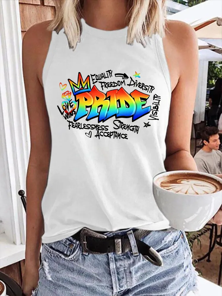 Women's Gay Day Pride Day Crew Neck Vest