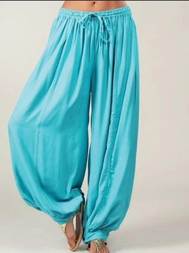 Women's Wide Leg Chinos Pants Trousers Full Length Baggy Drop Crotch Micro-elastic Mid Waist Fashion Savannah Joggers Xmas Casual Black White S M Summer Spring &  Fall