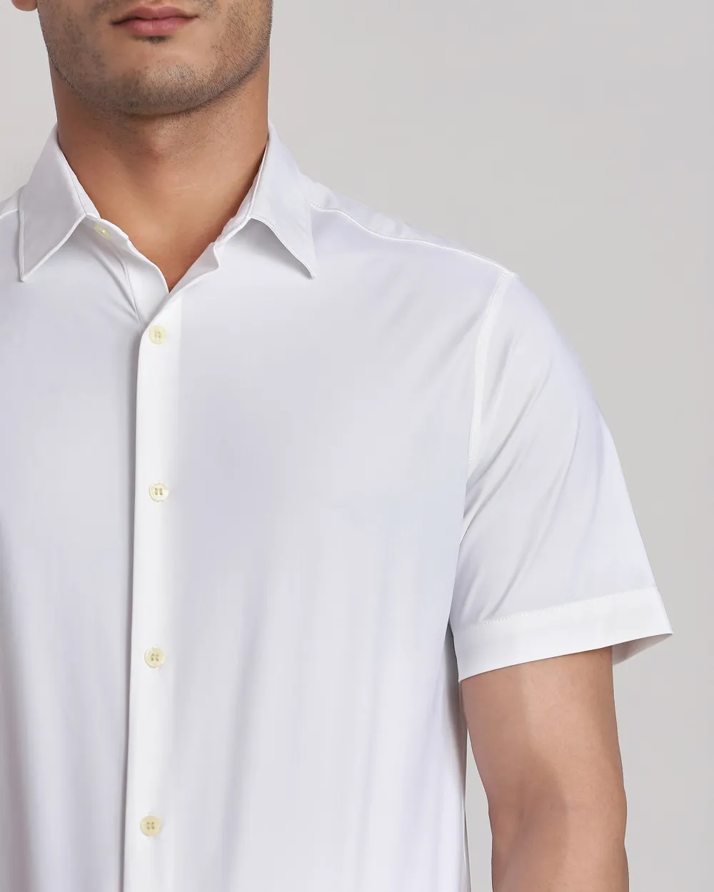 Leisure Simple Slim-Fit Breathable White Shirt