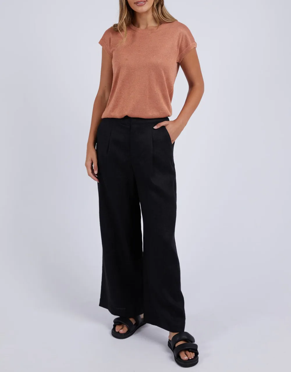 Alma Metallic Knit - Clay