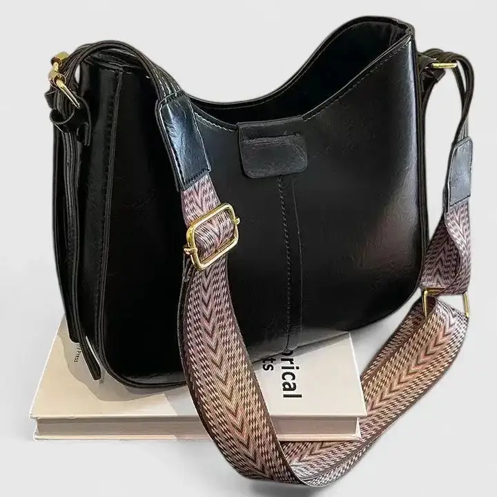 Pebbled Pocket Front Shoulder Bag
