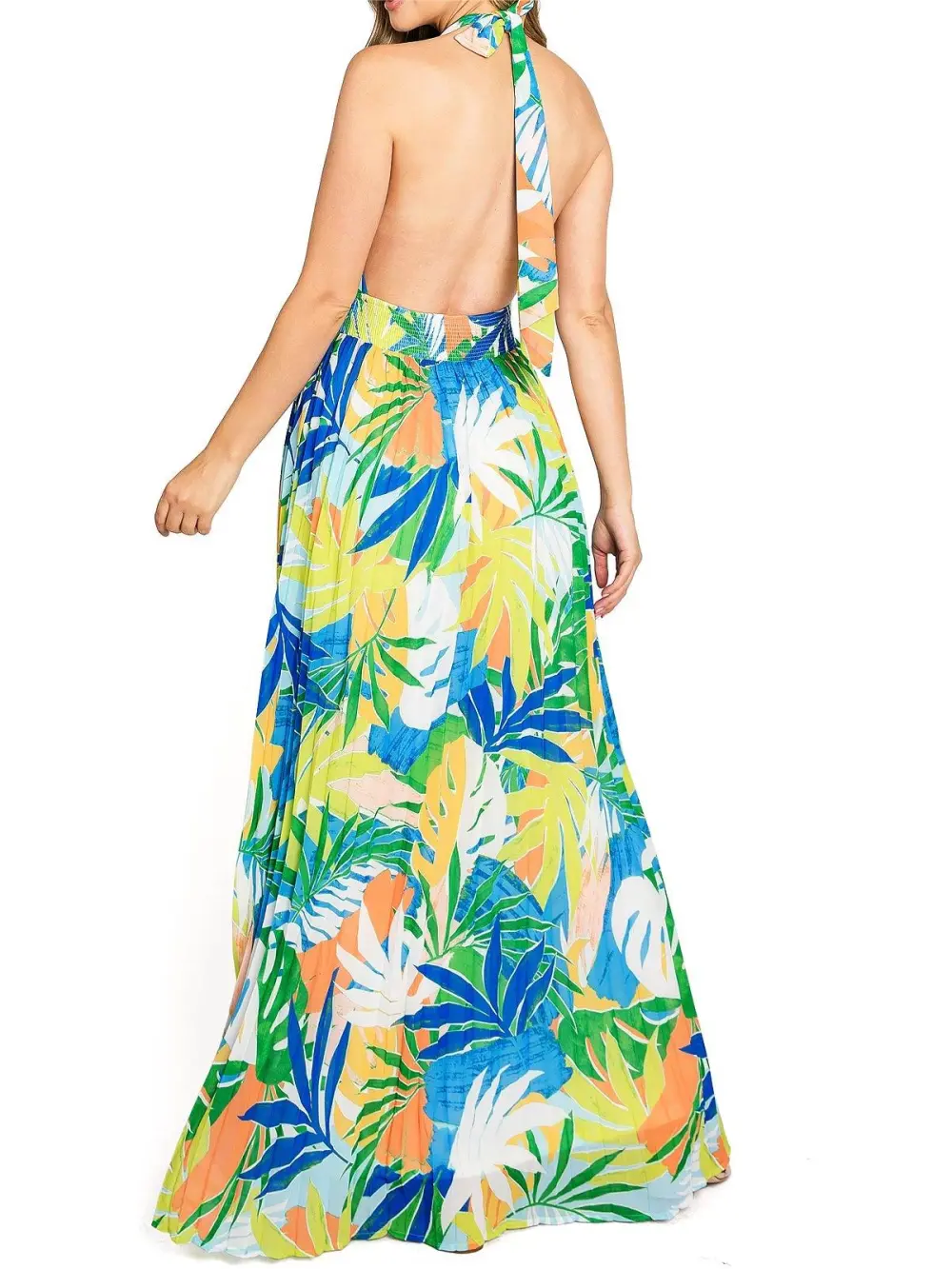 Pleated Beach Maxi Dress