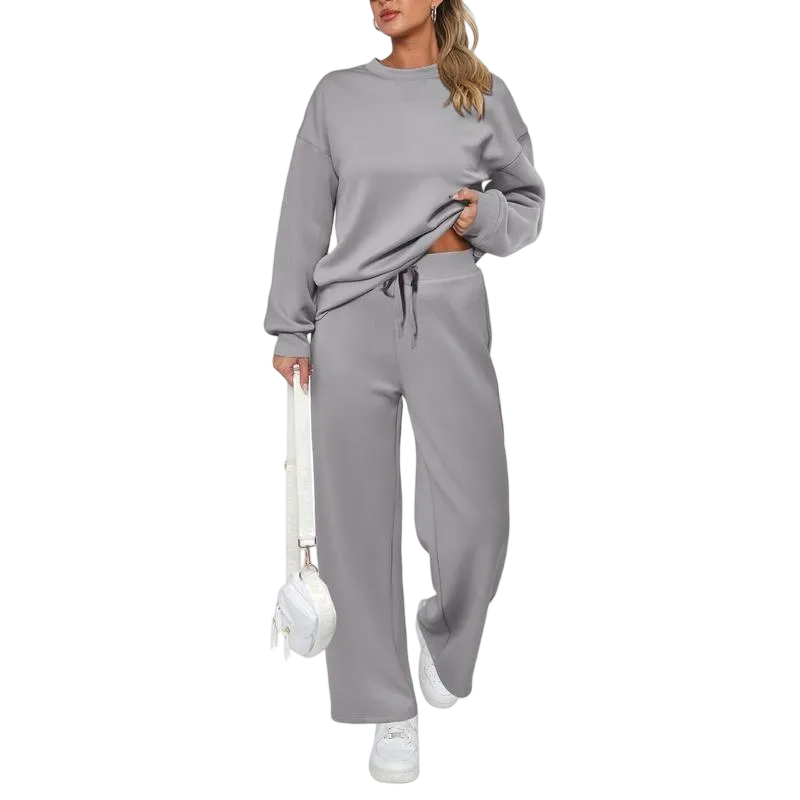 Women's long-sleeved pullover and trousers loungewear set