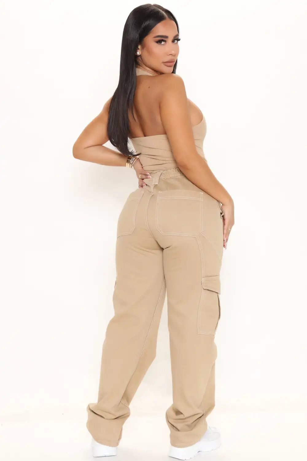 The New Me Halter Bodysuit - Khaki